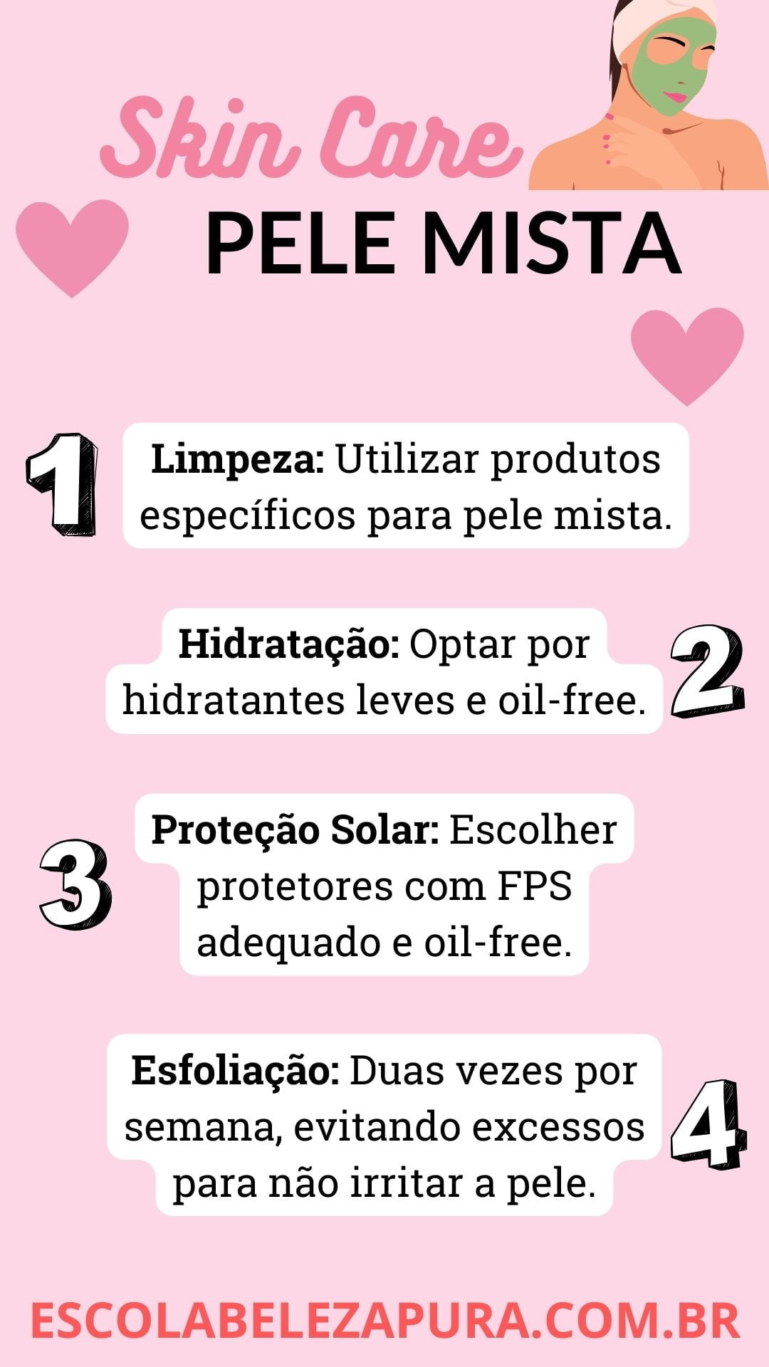 skin care pele mista infográfico.