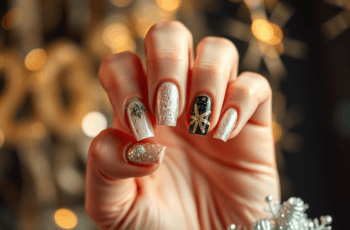 unhas elegantes curtas para o ano novo