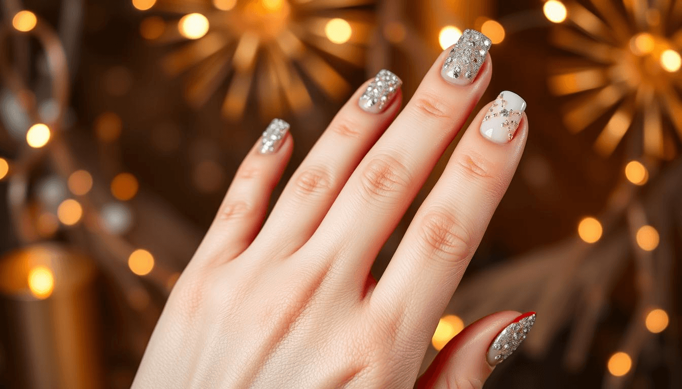 estilo de unhas para o Réveillon