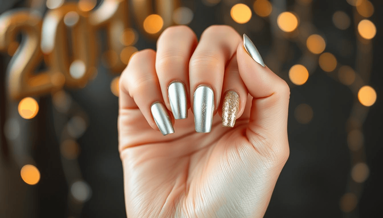 cores metálicas para unhas no ano novo